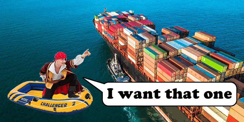 Stealing container ship cargo through LOC messaging