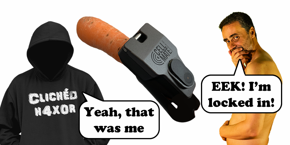 Smart male chastity lock cock-up