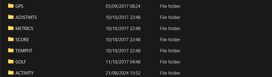 Garmin Example Data