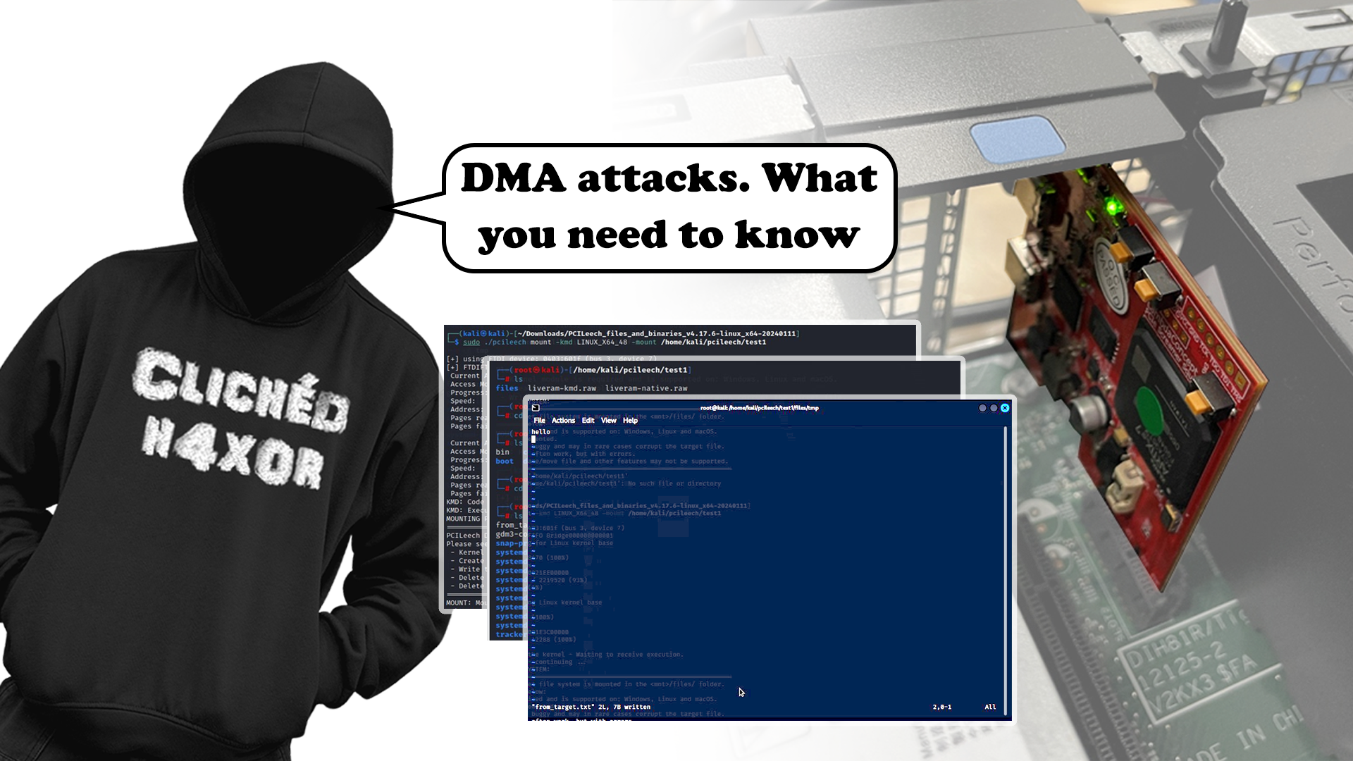Direct Memory Access (DMA) attacks. Risks, techniques, and mitigations in hardware hacking